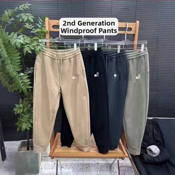 Vėjas nepraleidžiamos kelnytės poroms, laisvas kirpimas, organinis medvilnė 50–70% ir spandeksas 30–50%, tanki veliūro tekstūra, 2024 žiema