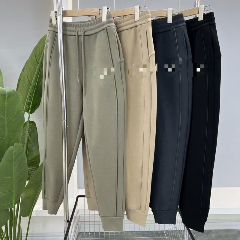 Vėjas nepraleidžiamos kelnytės poroms, laisvas kirpimas, organinis medvilnė 50–70% ir spandeksas 30–50%, tanki veliūro tekstūra, 2024 žiema