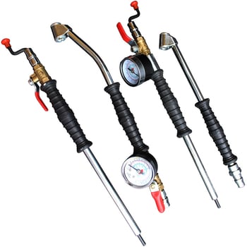 Gumiabroncs-fújó eszköz acél-plasztikus felépítéssel, nyomás kijelző 220, precizitás 0,02, több mértékegység olvasása