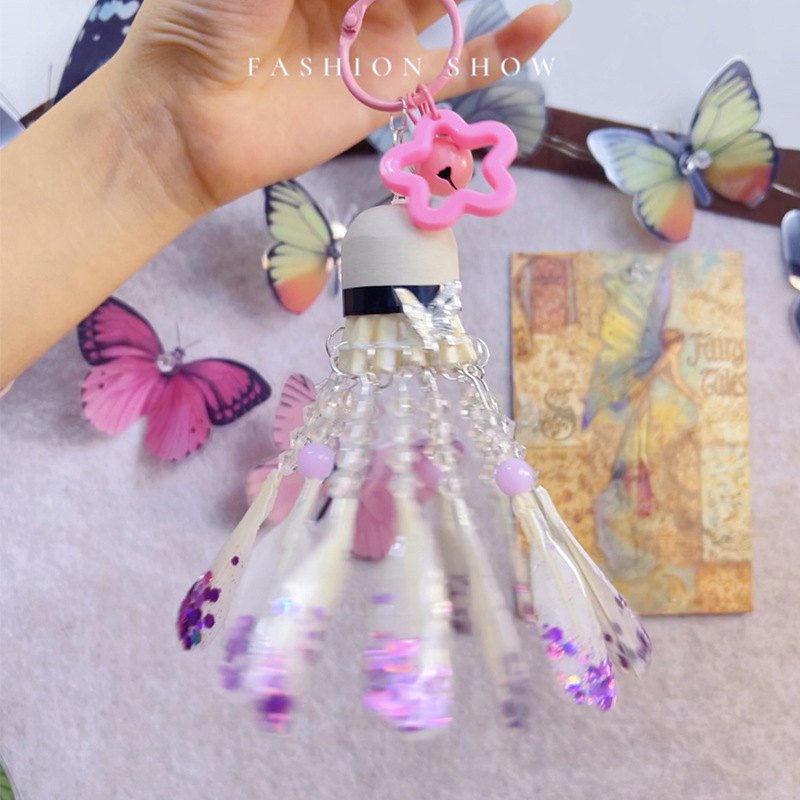 DIY privjesak za ruksak - fantastičan leptir, obojena plastika i smola, cvjetni uzorak, korejski stil