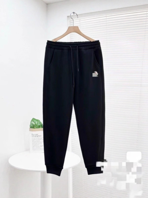 Бродирани памучни дълги панталони със средно висока талия и свободна кройка