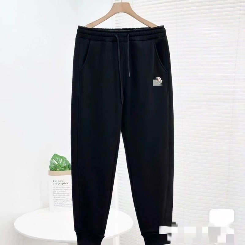 Бродирани памучни дълги панталони със средно висока талия и свободна кройка