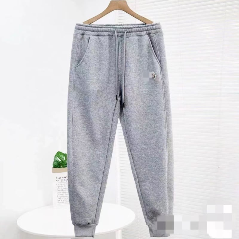 Бродирани памучни дълги панталони със средно висока талия и свободна кройка