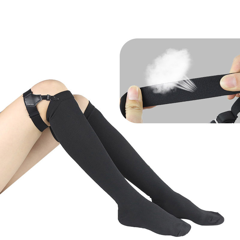 Garter pojas s dvije klipse za čarape i neklizajućim prstenima za bedro, podesiva duljina, jaka elastičnost, materiijali: Lycra zlitina, premazano željezo, nylon, PU koža