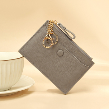 Valódi bőr kártyatartó, Nagy kapacitású kártyatartó, 1 hajtásos pénztárca, Poliészter bélés, Egyszerű mintázat