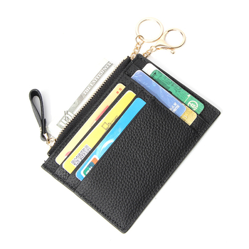 Valódi bőr kártyatartó, Nagy kapacitású kártyatartó, 1 hajtásos pénztárca, Poliészter bélés, Egyszerű mintázat