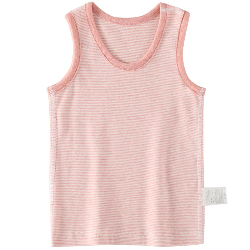 Детски памучен безръкав потник за вътрешно облекло, кръгло деколте, 100% памук, за деца 3–8 г, пролет и есен, основен слой