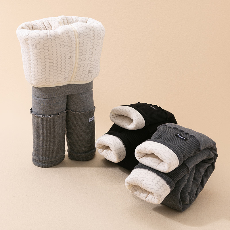 Gyerek téli termos pamutnadrág, magas derekú, 95% pamut 5% elasztán, nyitott ágyéktáj, 3–8 évesek