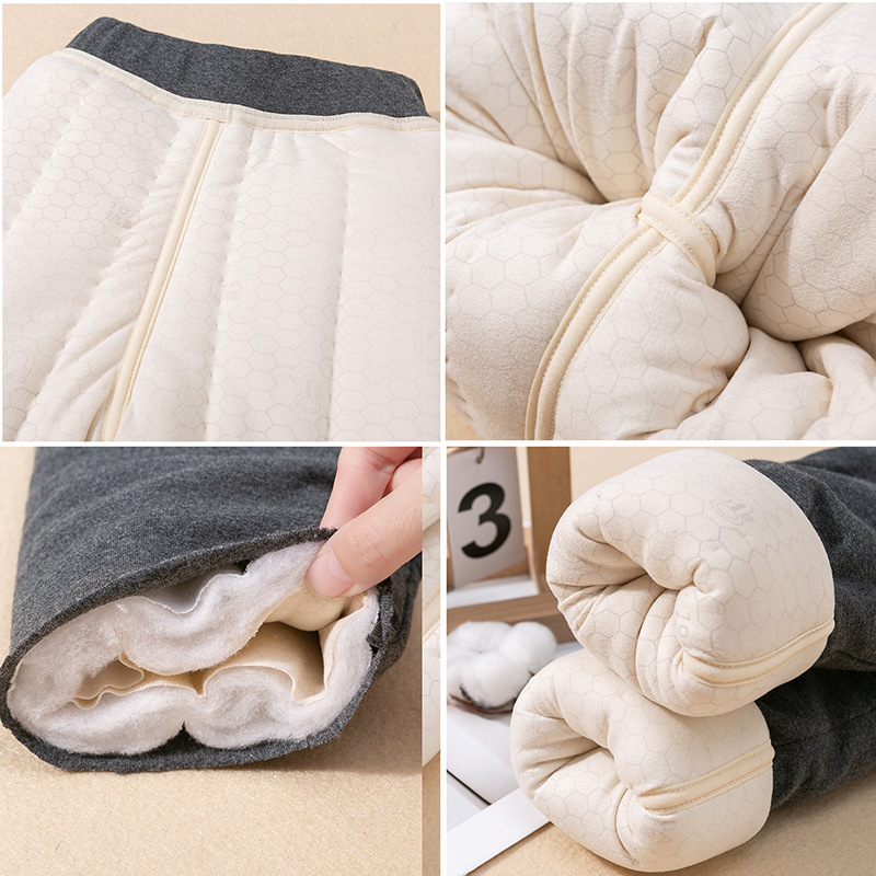 Gyerek téli termos pamutnadrág, magas derekú, 95% pamut 5% elasztán, nyitott ágyéktáj, 3–8 évesek