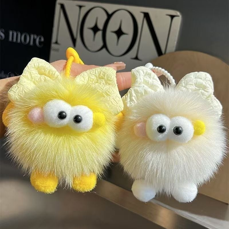 Pandantiv cheie din blană de vulpe reală, lucrat manual, origine Hebei, primăvara 2024