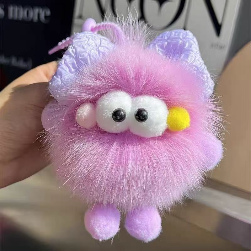 Pandantiv cheie din blană de vulpe reală, lucrat manual, origine Hebei, primăvara 2024