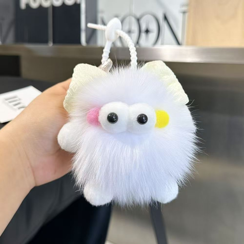 Pandantiv cheie din blană de vulpe reală, lucrat manual, origine Hebei, primăvara 2024