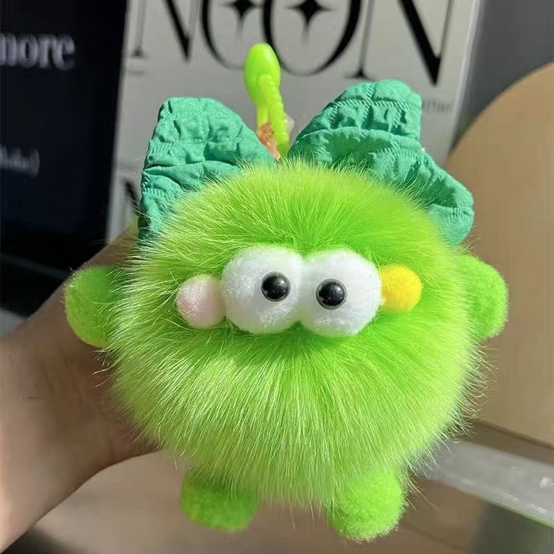 Pandantiv cheie din blană de vulpe reală, lucrat manual, origine Hebei, primăvara 2024