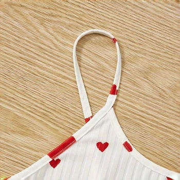Slatki trodijelni kućni set s camisole topom i otisom srca za žene, ljeto, europski i američki stil