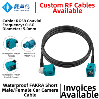 Fakra vodotesné RF koaxiálne káble RG58, viacvláknové, s mužskými a ženskými konektormi, pre vozidlá, Fakra-JK