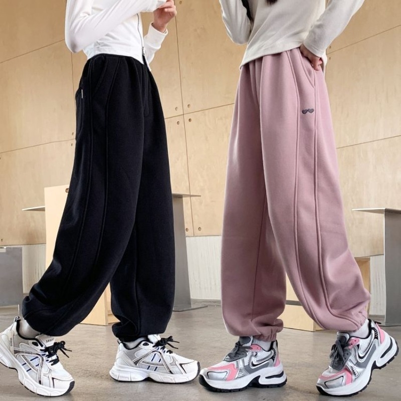 Dječje hlače s flis unutarnjom podstavom, casual stil, poliester, elastični pojas, za zimu, proljeće i jesen.