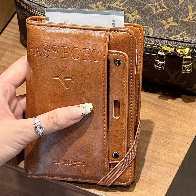Zaštitna torbica za putovnicu i dokumente s funkcijom zaštite od krađe, unisex, vanjska poliester tkanina, unutarnja PU podstava, retro zatvarač