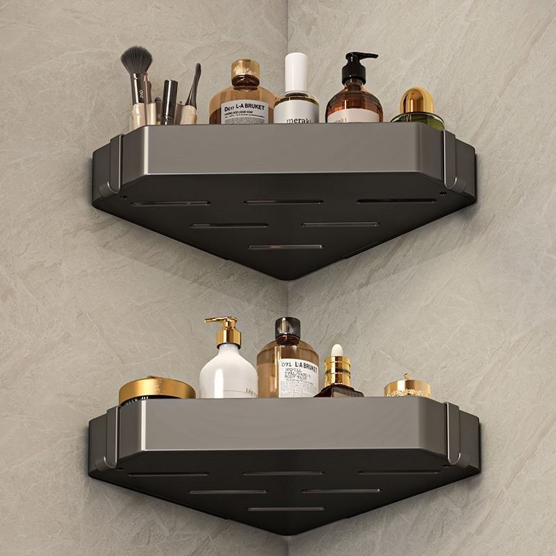 Raft de baie de colț montat pe perete, din plastic perforat, trei niveluri, stil Nordic, certificat CE, încărcare 1–3 kg