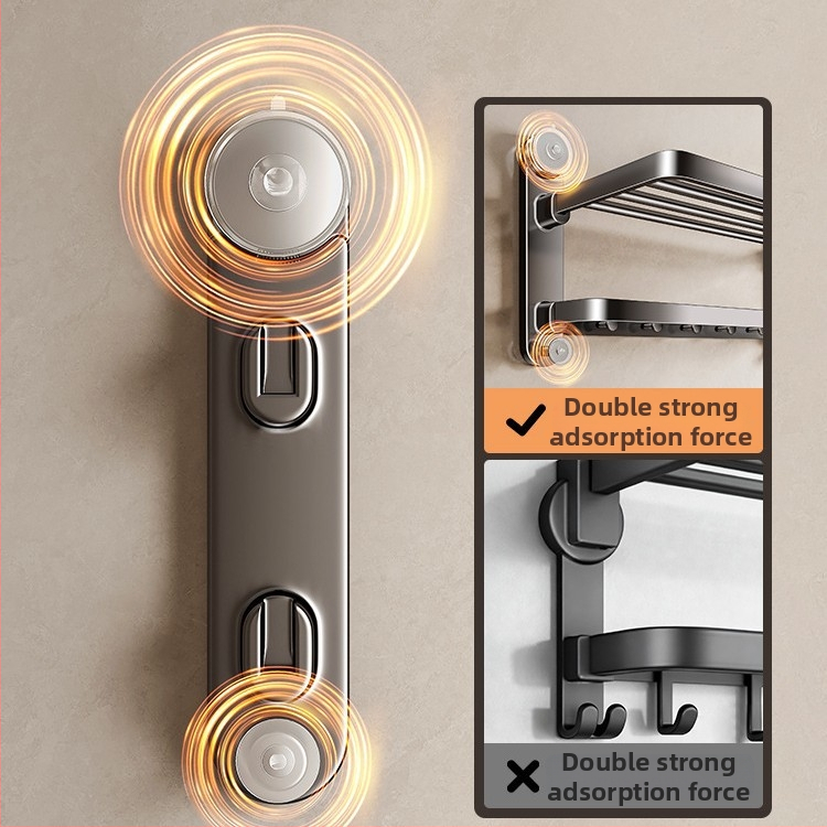 Vannitoa käterätiku hoidik imava korgiga, süsinikterasest, ilma puurimata, 1 kiht, kaasaegne minimalistlik stiil