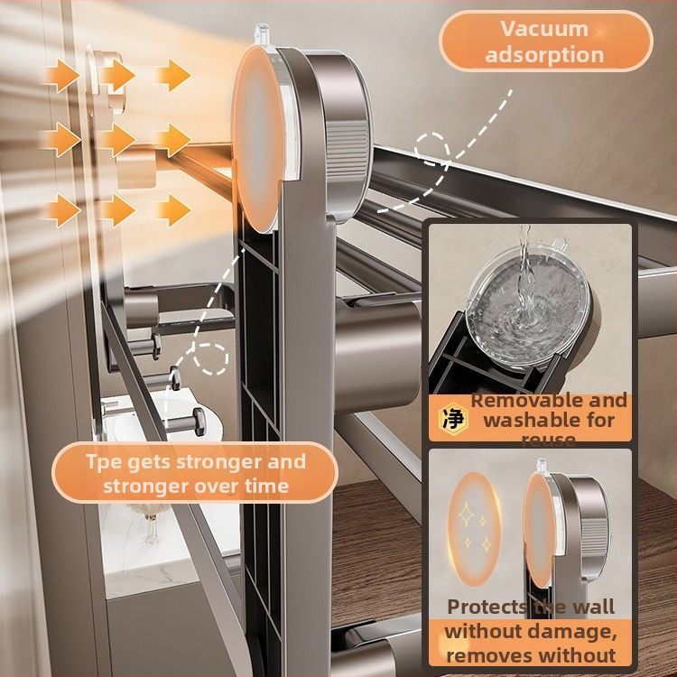 Vannitoa käterätiku hoidik imava korgiga, süsinikterasest, ilma puurimata, 1 kiht, kaasaegne minimalistlik stiil