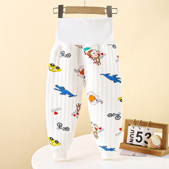 Bērnu kokvilnas siltās bikses, unisex, augsta vidukļa, ziemas lietošanai, 1–3 gadi, 99% kokvilna