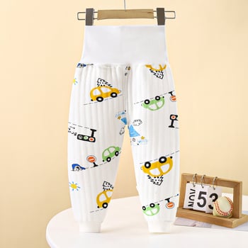 Bērnu kokvilnas siltās bikses, unisex, augsta vidukļa, ziemas lietošanai, 1–3 gadi, 99% kokvilna