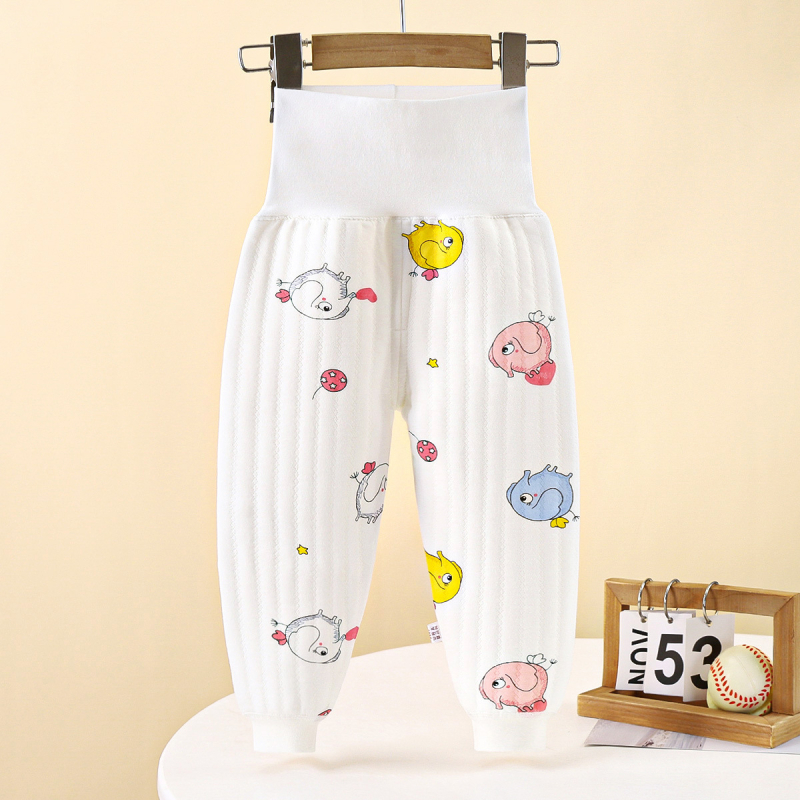 Bērnu kokvilnas siltās bikses, unisex, augsta vidukļa, ziemas lietošanai, 1–3 gadi, 99% kokvilna