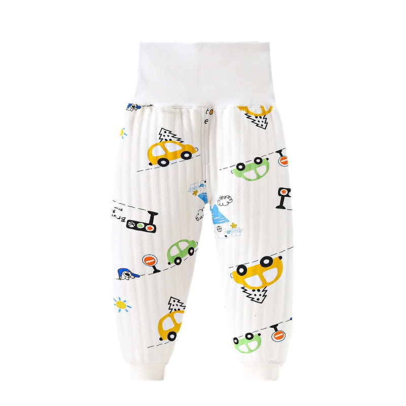 Bērnu kokvilnas siltās bikses, unisex, augsta vidukļa, ziemas lietošanai, 1–3 gadi, 99% kokvilna