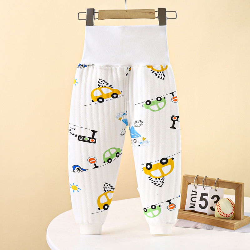 Bērnu kokvilnas siltās bikses, unisex, augsta vidukļa, ziemas lietošanai, 1–3 gadi, 99% kokvilna