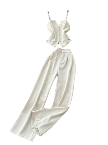 Γυναικείο καλοκαιρινό παντελόνι-κοστούμι, 3D μοτίβο, ύφασμα σπαντέξ, ανάμειξη 30-50%, υψηλή μέση, φαρδιά παντελόνια