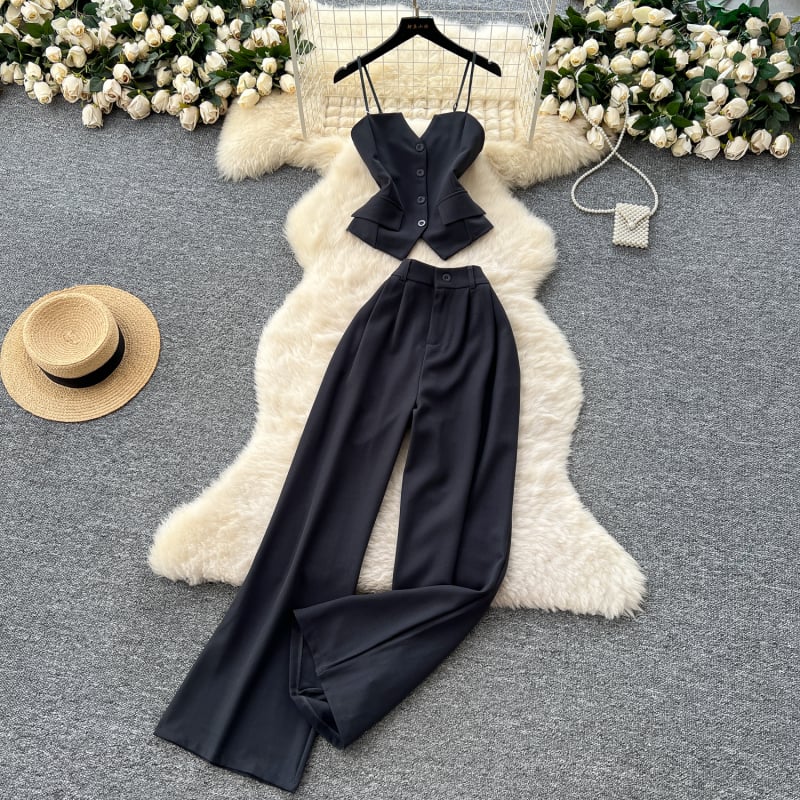 Γυναικείο καλοκαιρινό παντελόνι-κοστούμι, 3D μοτίβο, ύφασμα σπαντέξ, ανάμειξη 30-50%, υψηλή μέση, φαρδιά παντελόνια