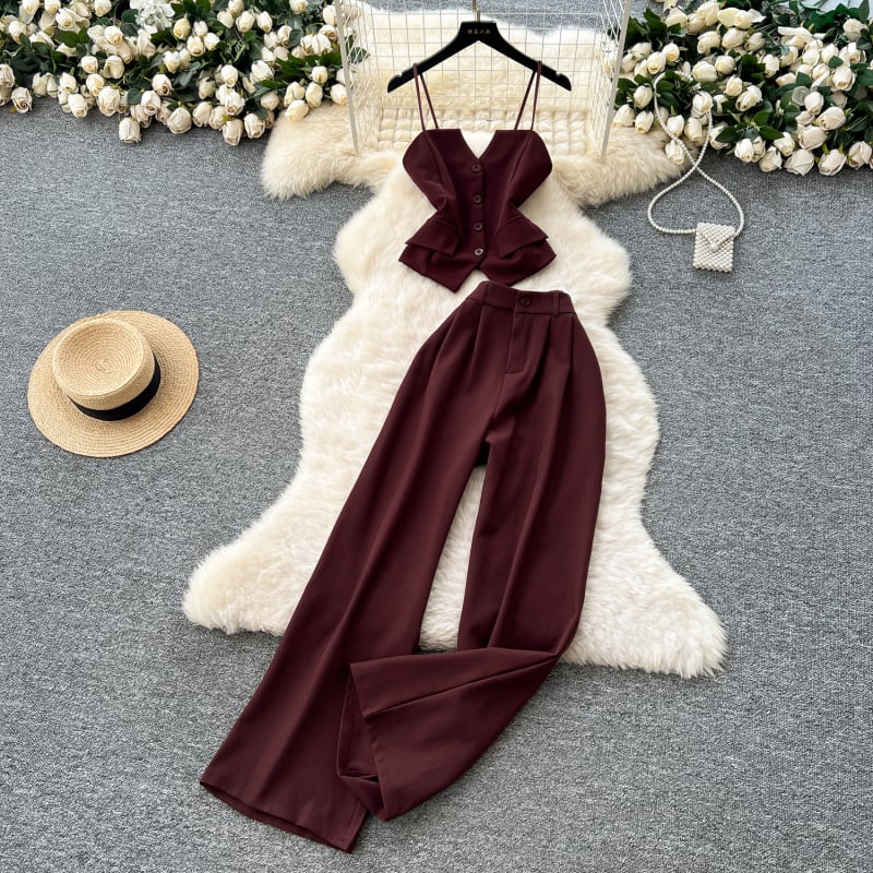 Γυναικείο καλοκαιρινό παντελόνι-κοστούμι, 3D μοτίβο, ύφασμα σπαντέξ, ανάμειξη 30-50%, υψηλή μέση, φαρδιά παντελόνια