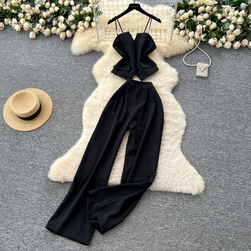 Γυναικείο καλοκαιρινό παντελόνι-κοστούμι, 3D μοτίβο, ύφασμα σπαντέξ, ανάμειξη 30-50%, υψηλή μέση, φαρδιά παντελόνια