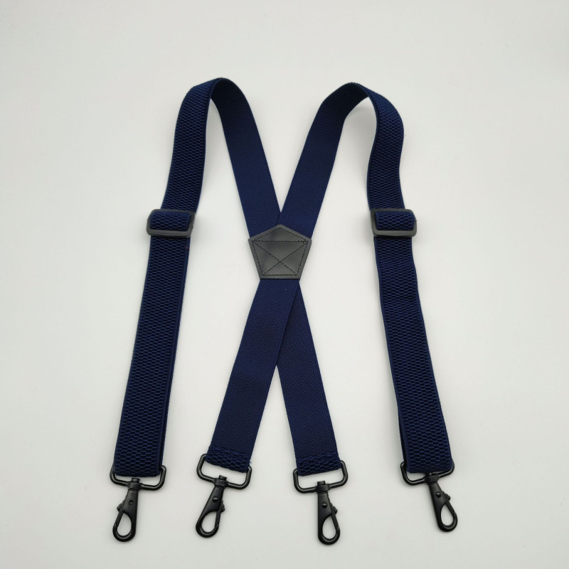 Muške bretele za hlače, X-tipa, 4 klipse, poliesterska tkanina, podesiva duljina, jaka elastičnost