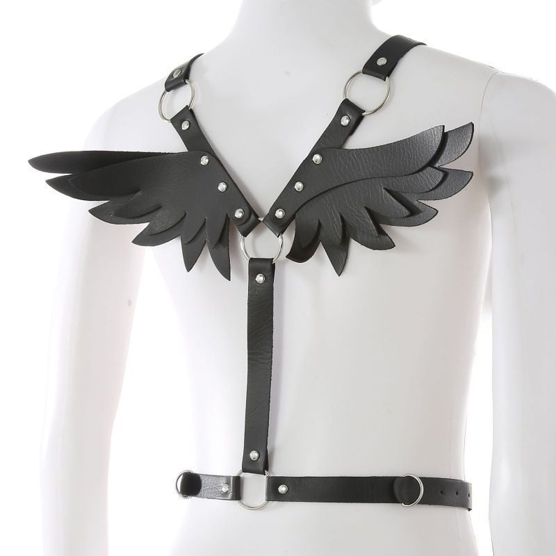 PU kožni set pojaseva s anđelovim krilima, unisex, prilagodljiva duljina, proljeće 2023