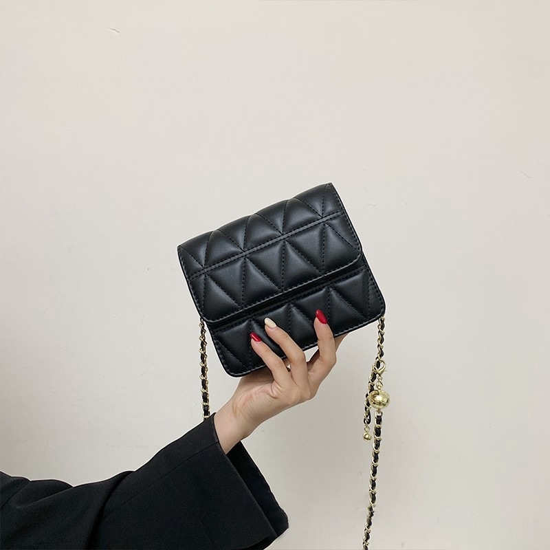 SEAMMER Geantă crossbody din piele sintetică, stil street fashion, formă pătrată orizontală, închidere cu capac, buzunar intern pentru telefon