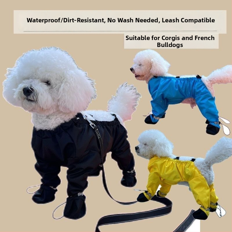 Гащеризон за кучета с покриващи крака — анти-замърсяване и анти-пика, полиестерни влакна, облекло за четириноги, универсална кройка