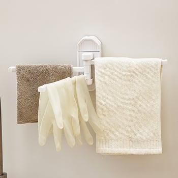 Κρεμάστρα πετσέτας με βεντούζα, περιστρεφόμενη, χωρίς διάτρηση, τοίχος, πλαστικό, φορτίο 1 kg