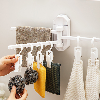 Κρεμάστρα πετσέτας με βεντούζα, περιστρεφόμενη, χωρίς διάτρηση, τοίχος, πλαστικό, φορτίο 1 kg