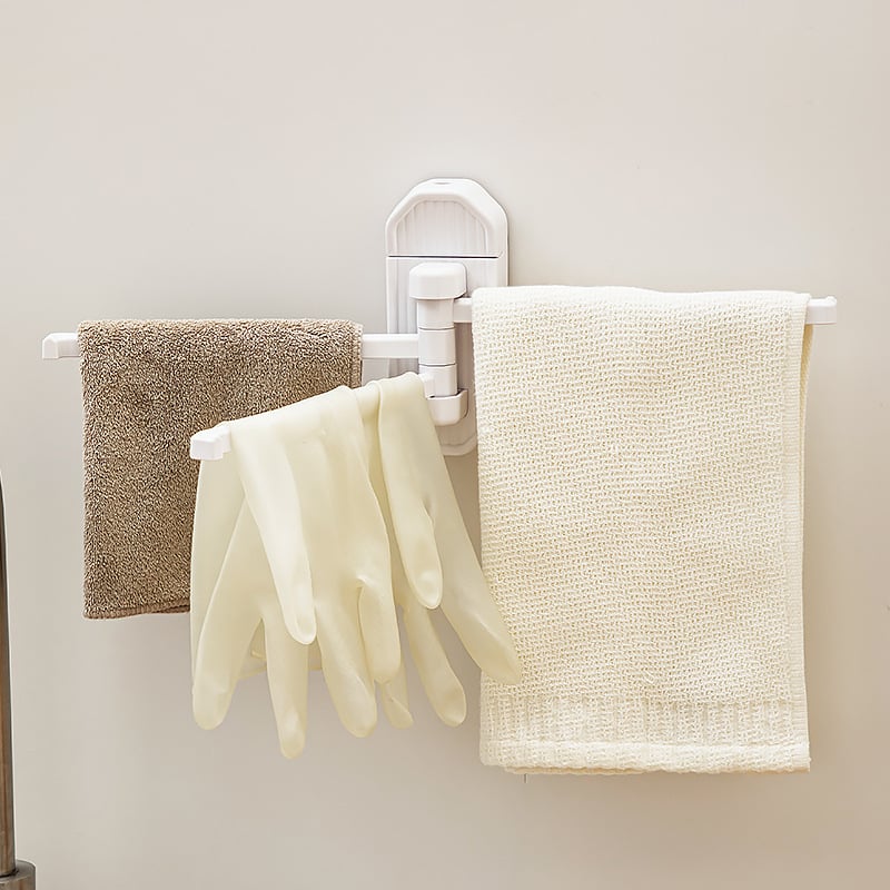 Κρεμάστρα πετσέτας με βεντούζα, περιστρεφόμενη, χωρίς διάτρηση, τοίχος, πλαστικό, φορτίο 1 kg