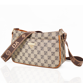 OUNUODA Crossbody torba sa širokim remenom, PVC, horizontalni kvadratni oblik, zatvarač, poliester podstava