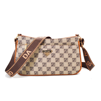 OUNUODA Crossbody torba sa širokim remenom, PVC, horizontalni kvadratni oblik, zatvarač, poliester podstava