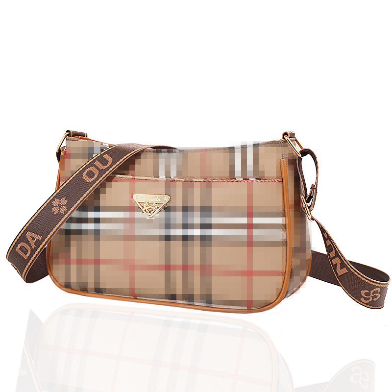 OUNUODA Crossbody torba sa širokim remenom, PVC, horizontalni kvadratni oblik, zatvarač, poliester podstava