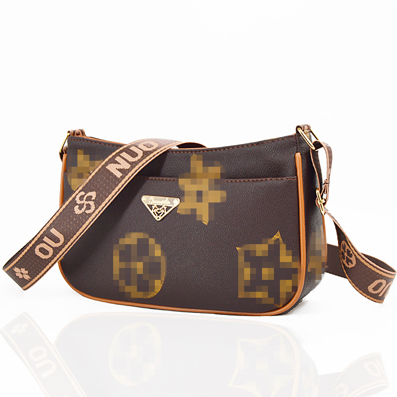 OUNUODA Crossbody torba sa širokim remenom, PVC, horizontalni kvadratni oblik, zatvarač, poliester podstava