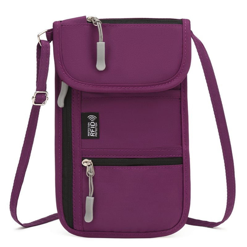 Zunkang θήκη διαβατηρίου και εγγράφων, Oxford ύφασμα, επένδυση πολυεστέρα, unisex, μονόχρωμη, οργανωτής ταξιδιών, Άνοιξη 2025