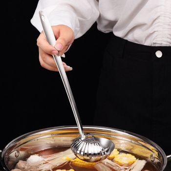 Ανοξείδωτο κουτάλι μαγειρέματος με διπλή χρήση για κατσαρόλα και σουρωτήρι, υψηλή θερμική αντίσταση, αντι-κάψιμο, δυνατότητα προσθήκης λογότυπου