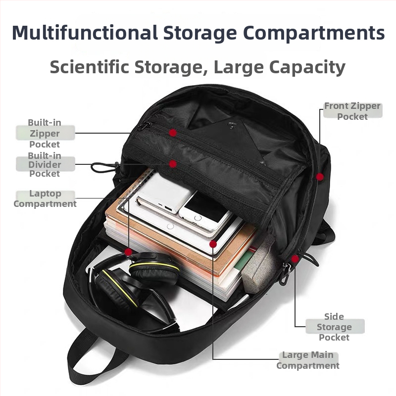 Uniszex utazó hátizsák, vízálló Oxford anyagból, 20–35 literes kapacitás, 15 hüvelykes laptophoz illeszkedik, légpárnás vállpántokkal, városi minimalista stílus