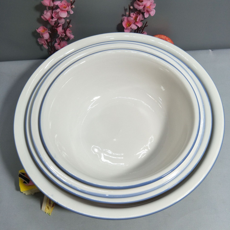 Porcelanska kuhinjska zdjela za miješanje, okruglog oblika, mikrovalna sigurna, ispis logotipa dostupan, prilagodba