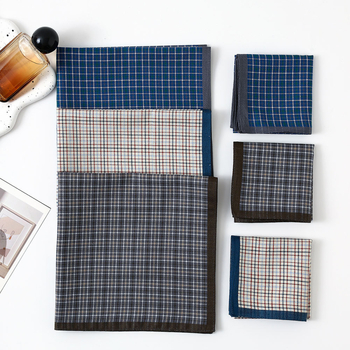 Zelue medvilnės languotas kišeninis nosinaitis, 18 g