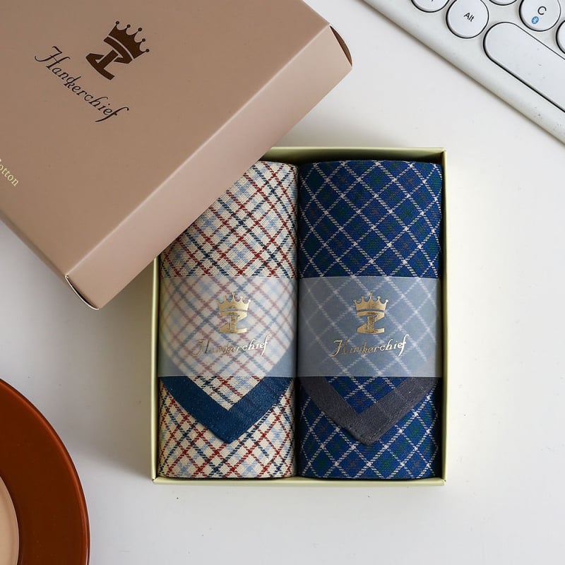 Zelue medvilnės languotas kišeninis nosinaitis, 18 g